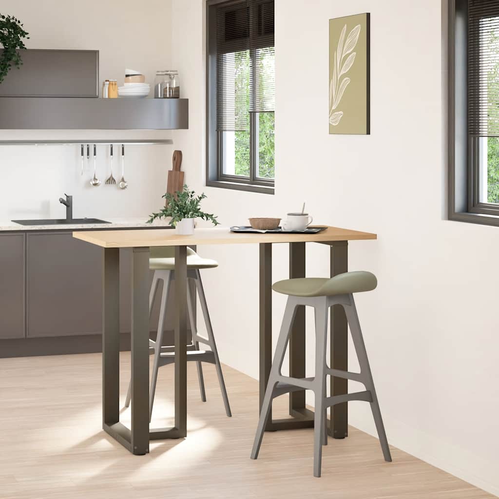 Pés de mesa de bar em forma de t, 2 peças, preto, 60x35x(100-101) cm, aço
