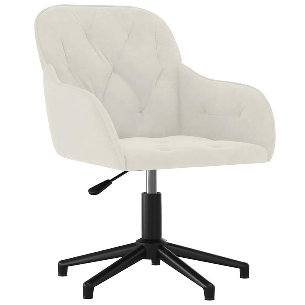 Cadeiras de jantar giratórias 2 pcs veludo cor creme