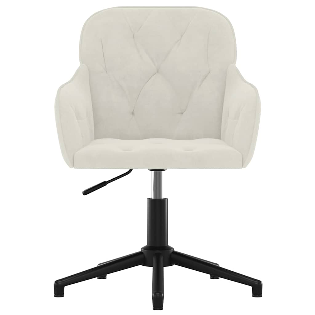 Cadeiras de jantar giratórias 2 pcs veludo cor creme