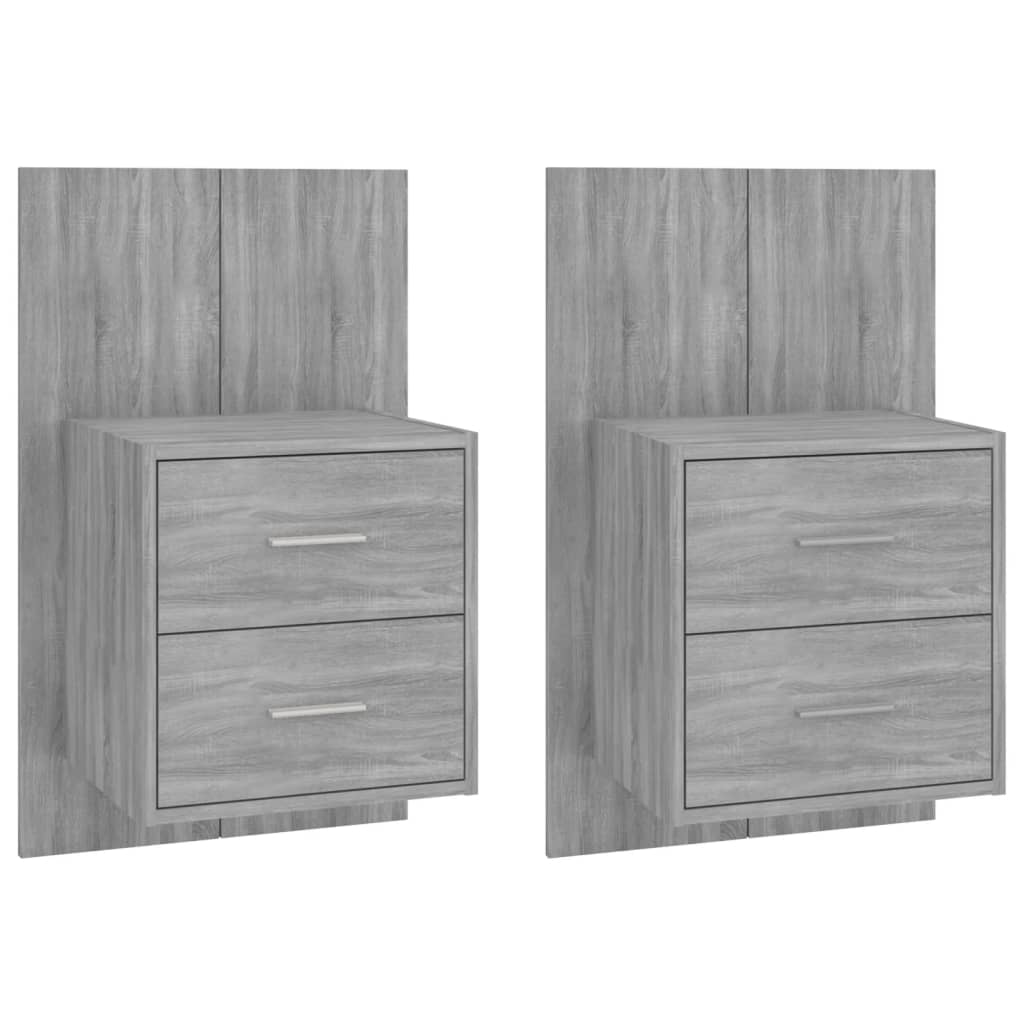 Mesas de cabeceira montagem na parede 2 pcs cinzento sonoma