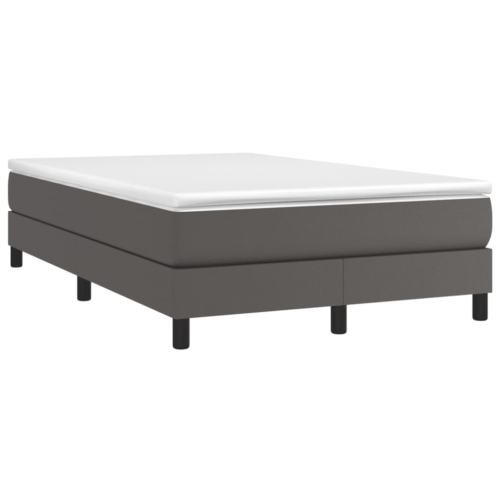 Estrutura de cama com molas 120x200 cm couro artificial cinzento