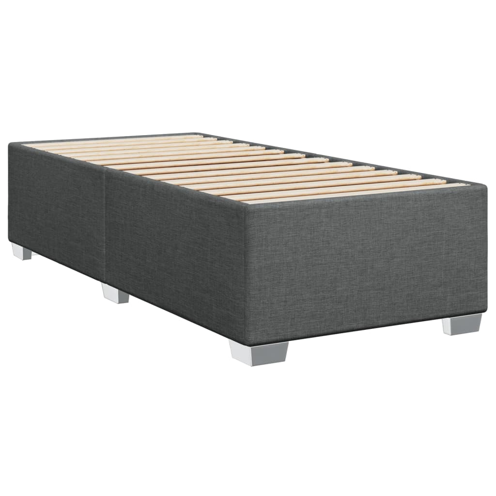 Estrutura de cama sem colchão 80x200 cm tecido cinzento-escuro