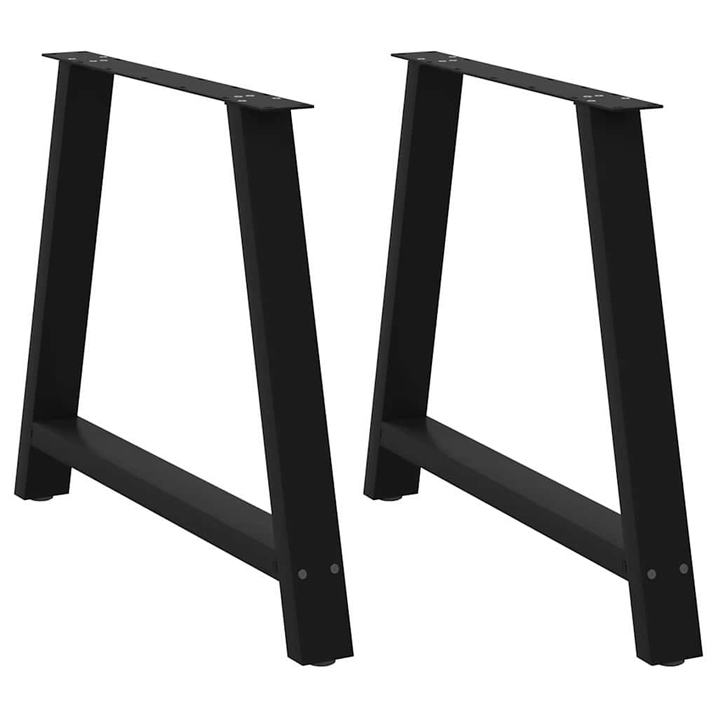 Pés para mesa de jantar em formato a, 2 peças, preto, 90x (72-73) cm, aço