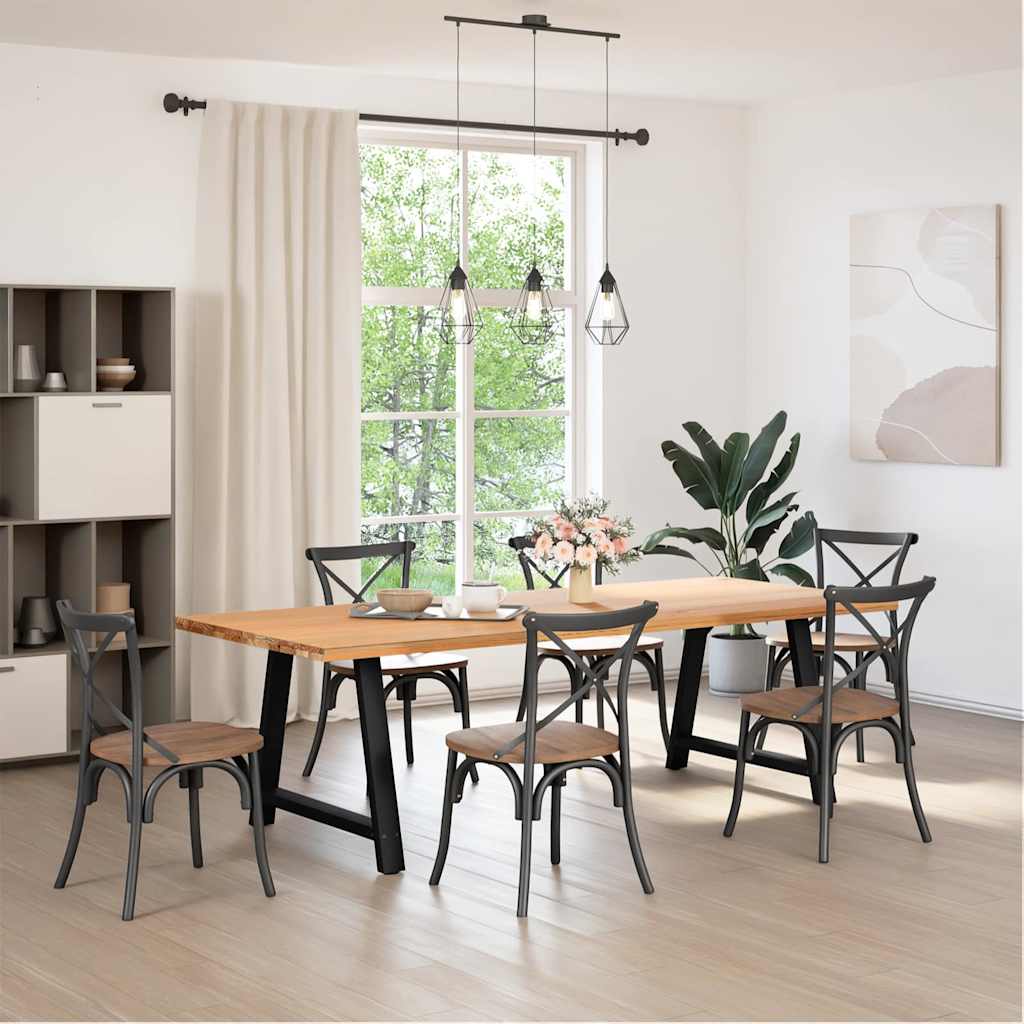 Pés para mesa de jantar em formato a, 2 peças, preto, 90x (72-73) cm, aço