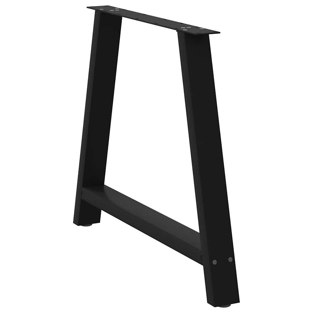 Pés para mesa de jantar em formato a, 2 peças, preto, 90x (72-73) cm, aço