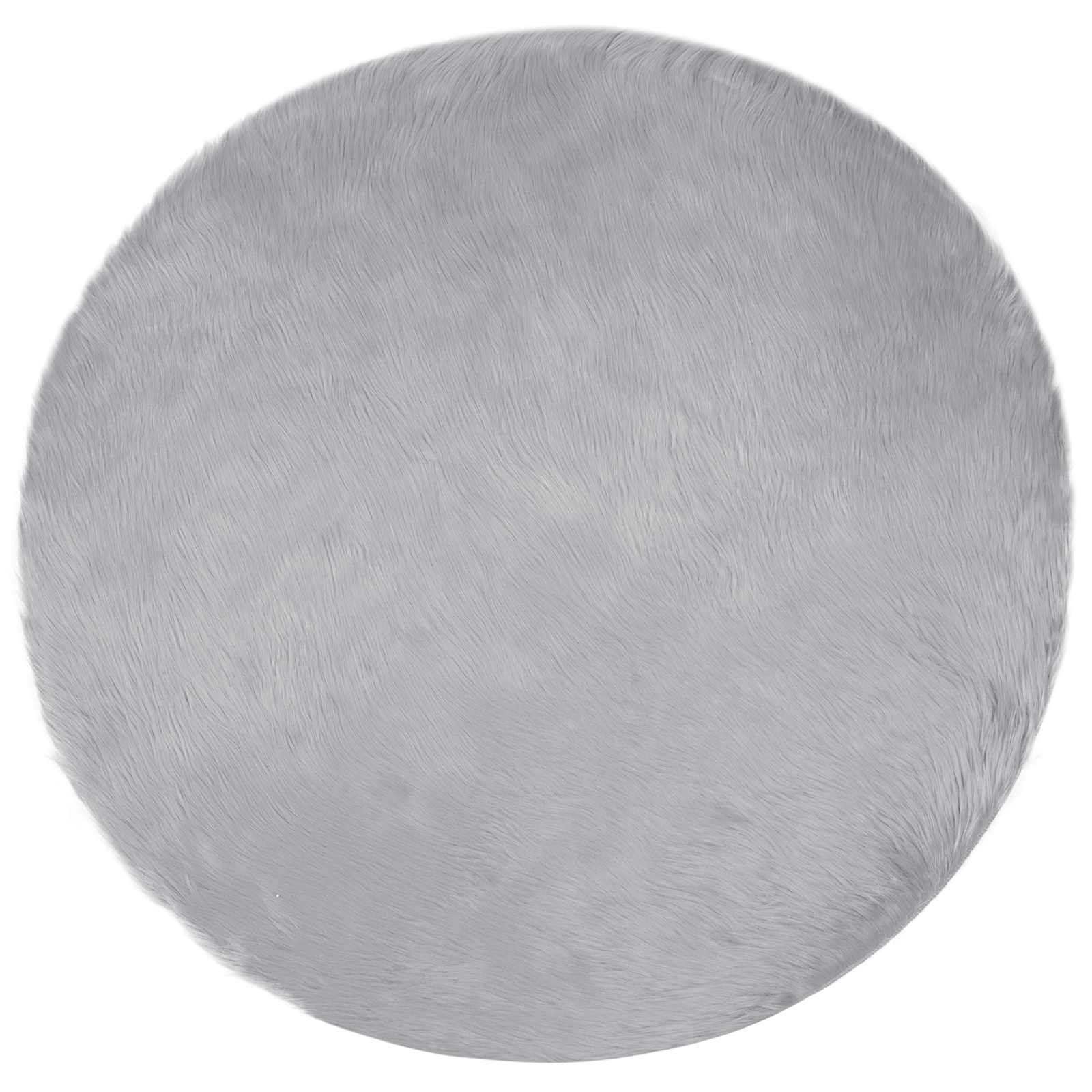 Tapete de de ovelha sintética tafalla cinzento ø 120 cm