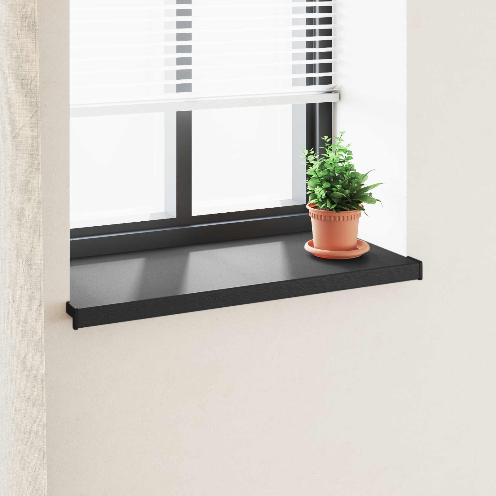 Soleira de janela preto com veios de madeira 100 x 45 x 4,5 cm