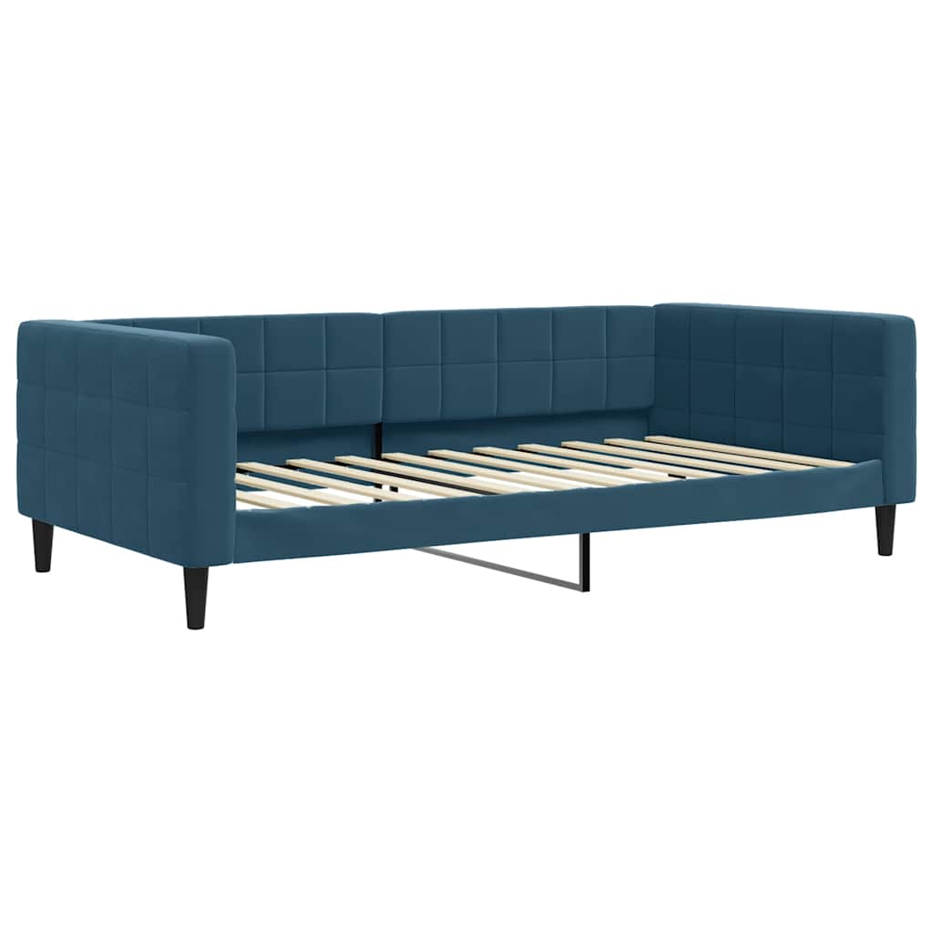 Sofá-cama com colchão 100x200 cm veludo azul