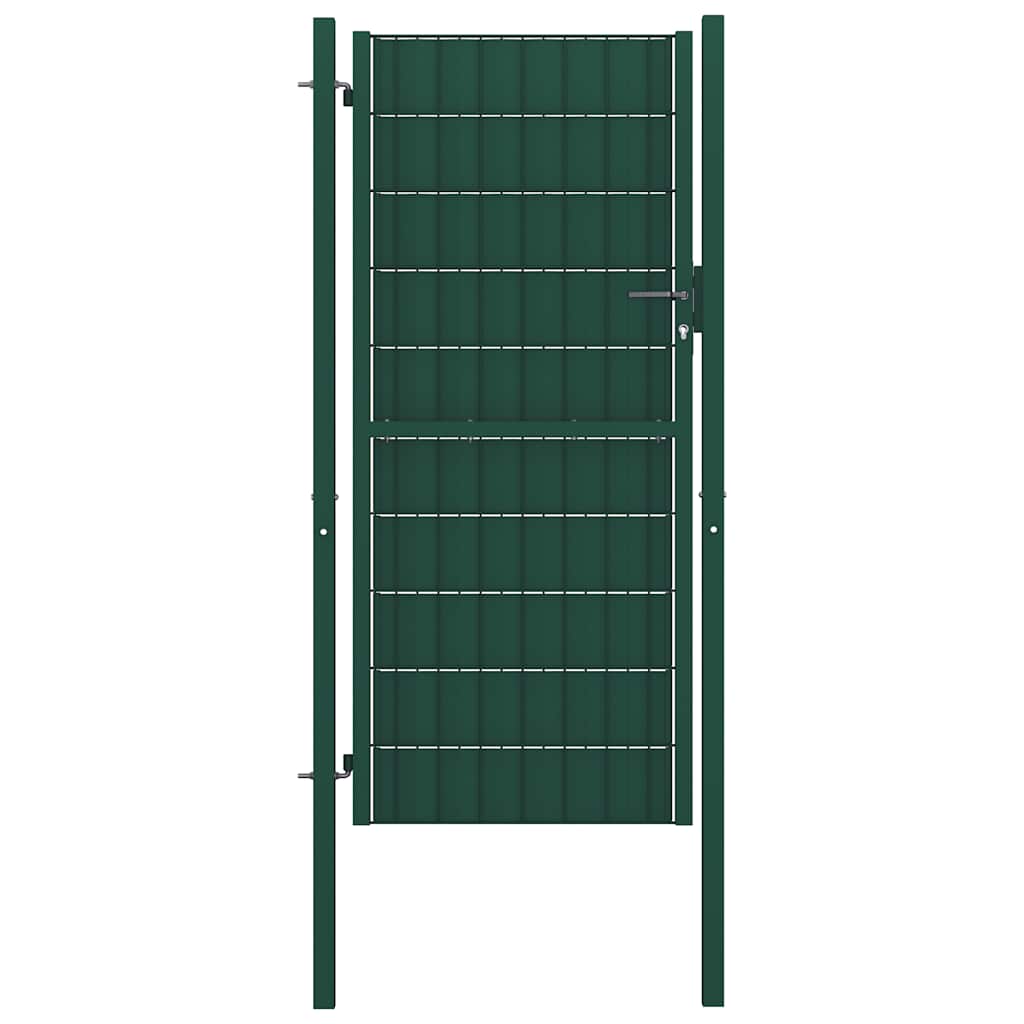Portão de cerca em PVC e aço 100x204 cm verde