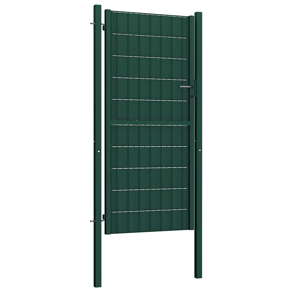 Portão de cerca em PVC e aço 100x204 cm verde