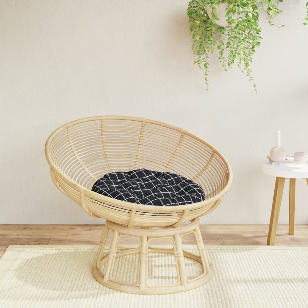 Almofadão redondo ø 60 x11 cm tecido oxford xadrez preto