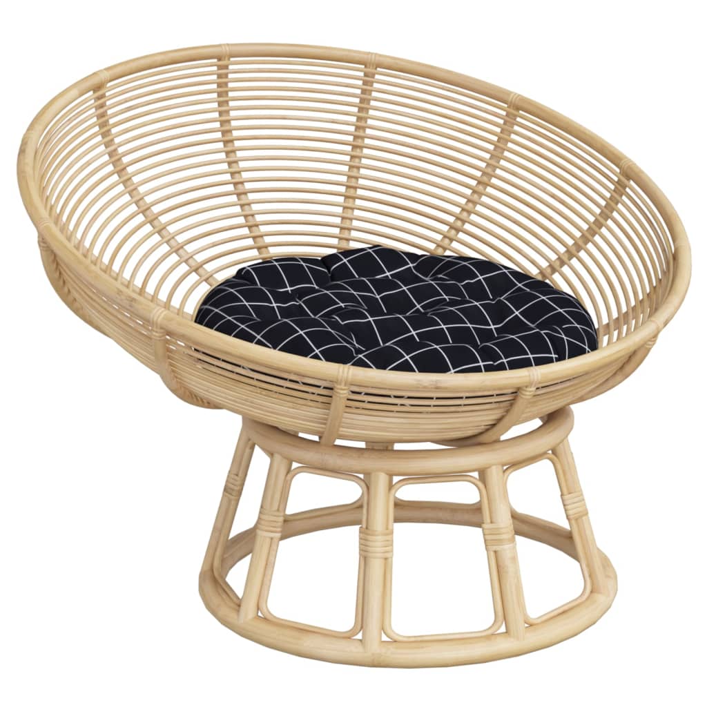 Almofadão redondo ø 60 x11 cm tecido oxford xadrez preto