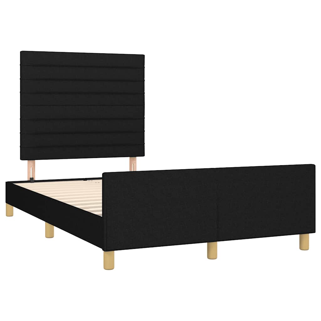 Estrutura de cama sem colchão 120x200 cm tecido preto