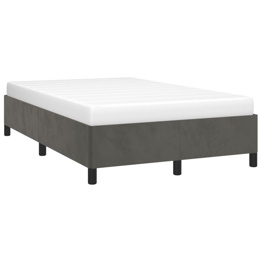 Estrutura de cama sem colchão 120x200 cm veludo cinzento-escuro