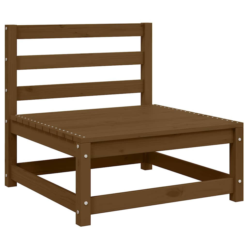 Sofá de centro para jardim c/almofadões pinho maciço cor creme