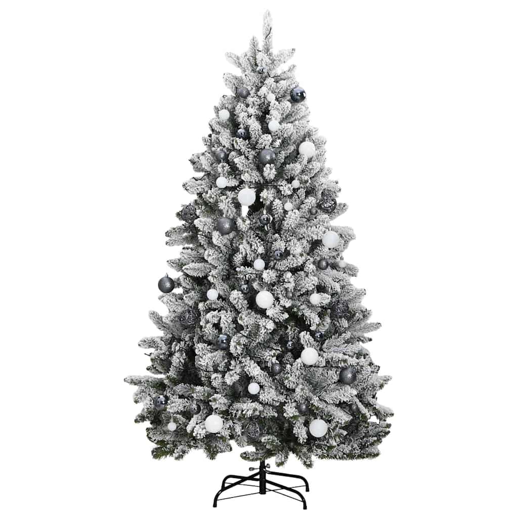 Árvore natal artificial articulada c/ 300 luzes LED+bolas 180cm