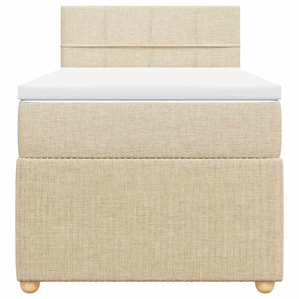 Cama com molas/colchão 90x190 cm tecido cor creme