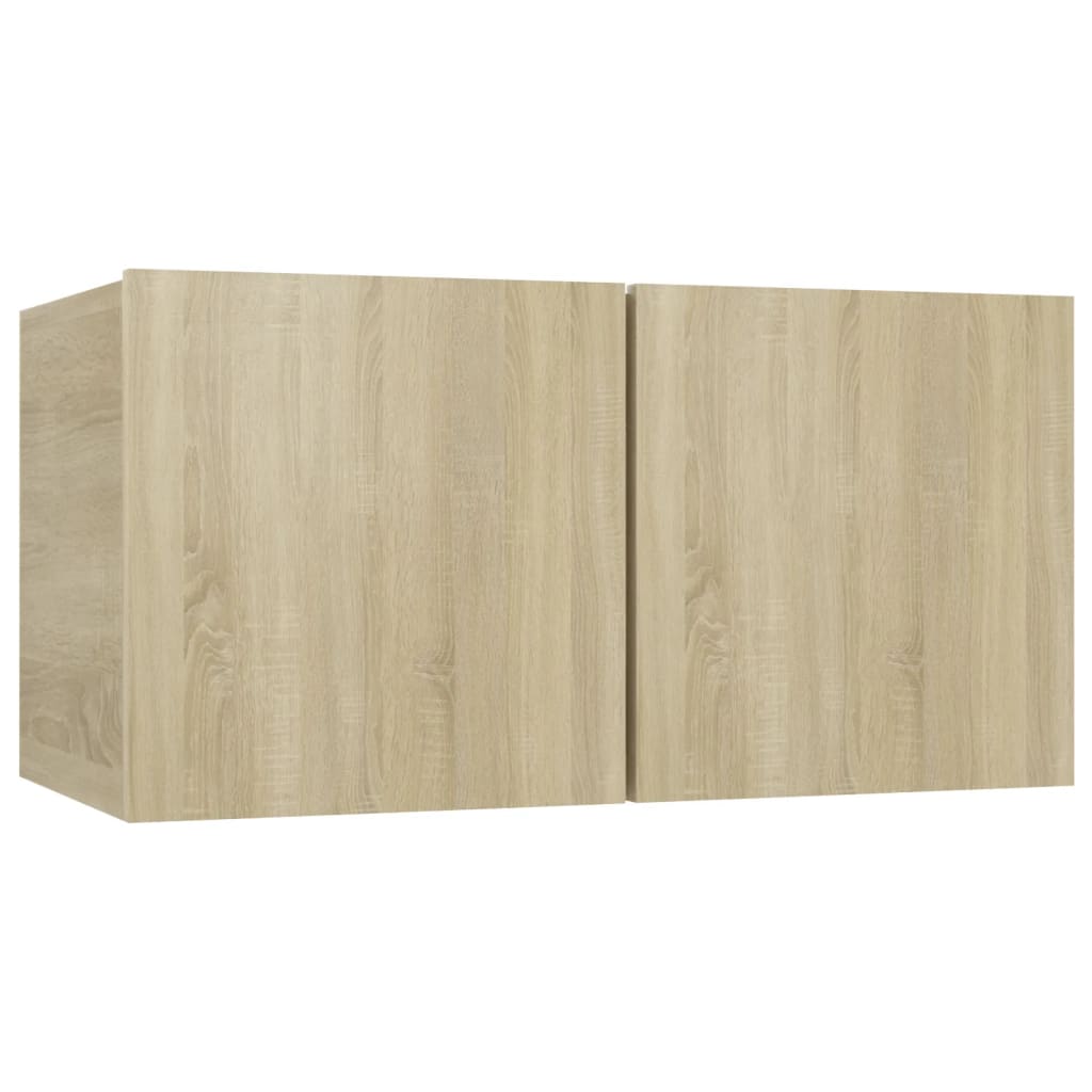 8 Pcs conjunto móveis de TV derivados madeira carvalho sonoma