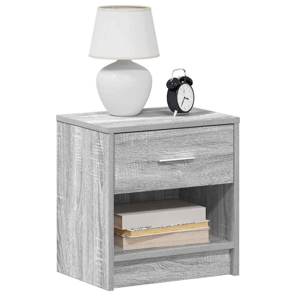 Mesa de cabeceira com gaveta 39x28x41 cm cinzento sonoma