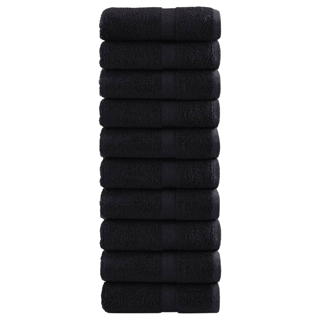Toalhas de bidé premium solund 10 pcs 30x50 cm 600 gsm preto