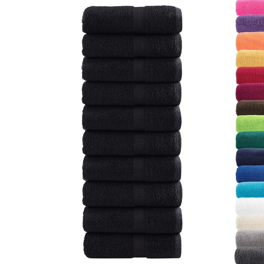 Toalhas de bidé premium solund 10 pcs 30x50 cm 600 gsm preto