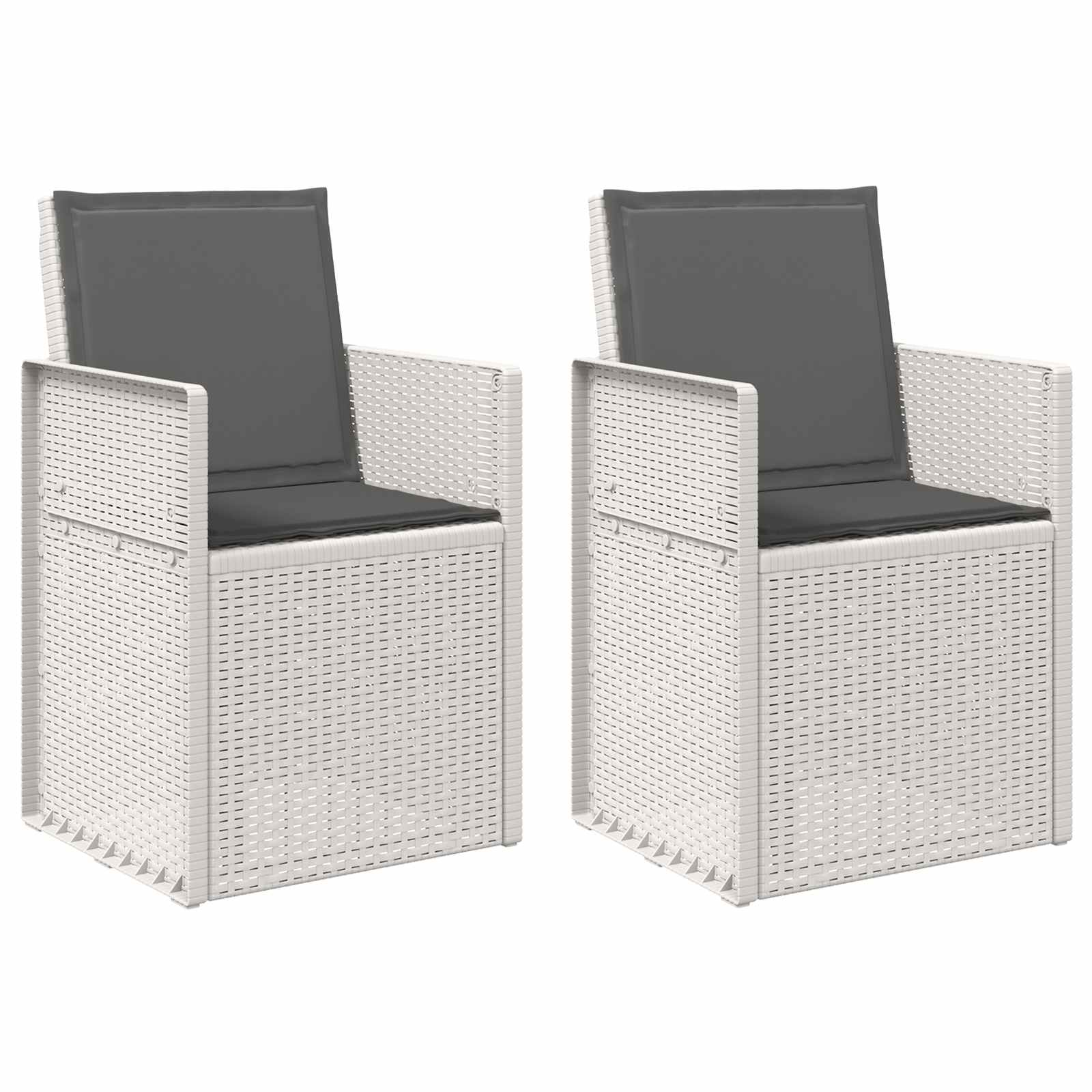 Cadeiras de jantar para jardim 2 unid. branco e antracite PP