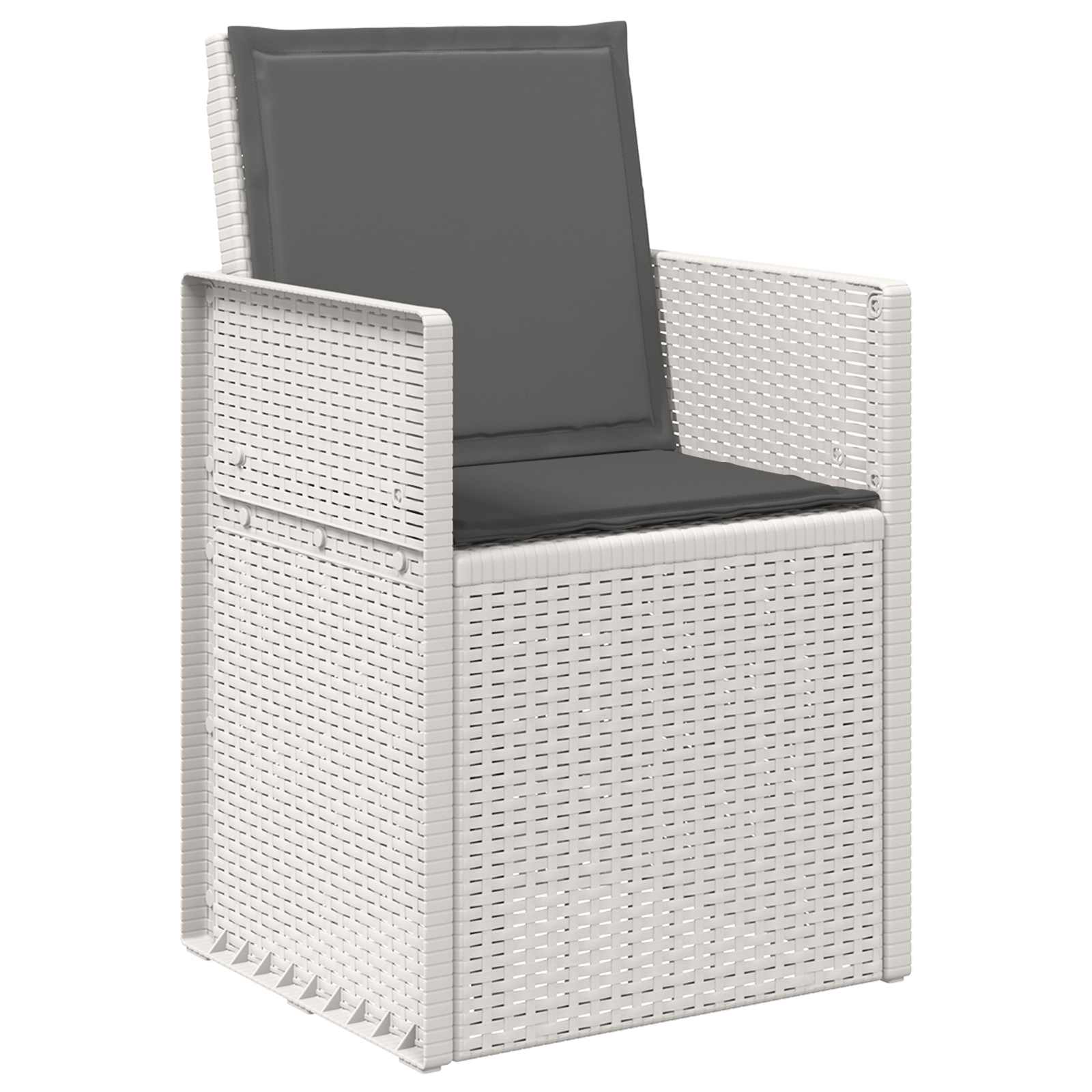 Cadeiras de jantar para jardim 2 unid. branco e antracite PP