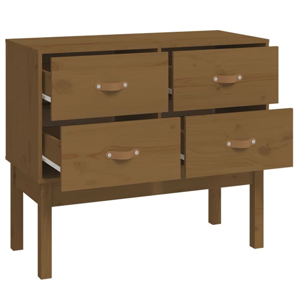 Armário consola 90x40x78 cm pinho maciço castanho mel