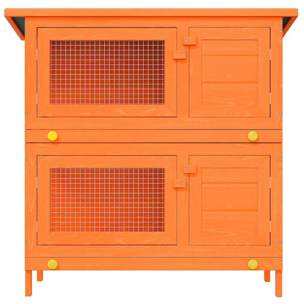 Gaiola de madeira para coelhos e pequenos animais de estimação, com 4 portas, para uso externo,
