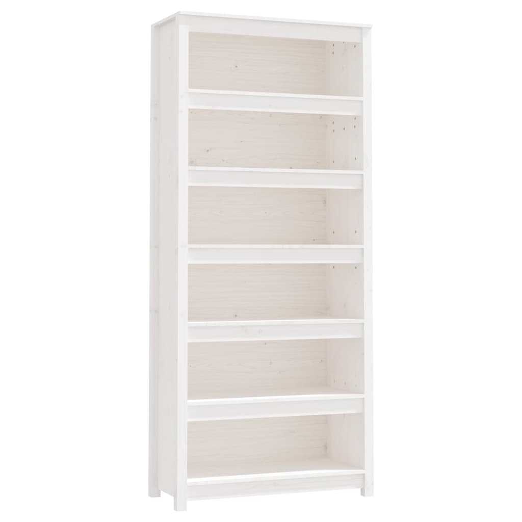 Estante 80x35x183 cm madeira de pinho maciça branco