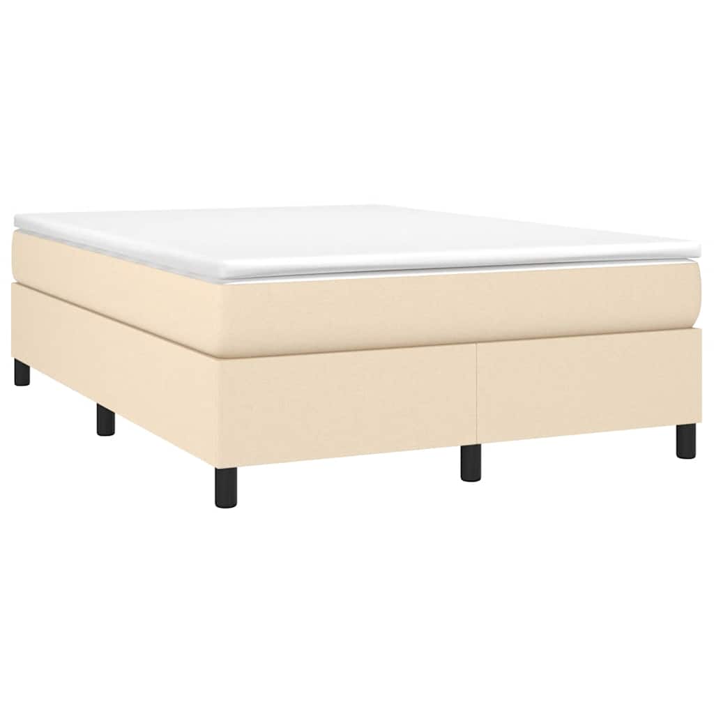 Estrutura de cama com molas 140x200 cm tecido cor creme