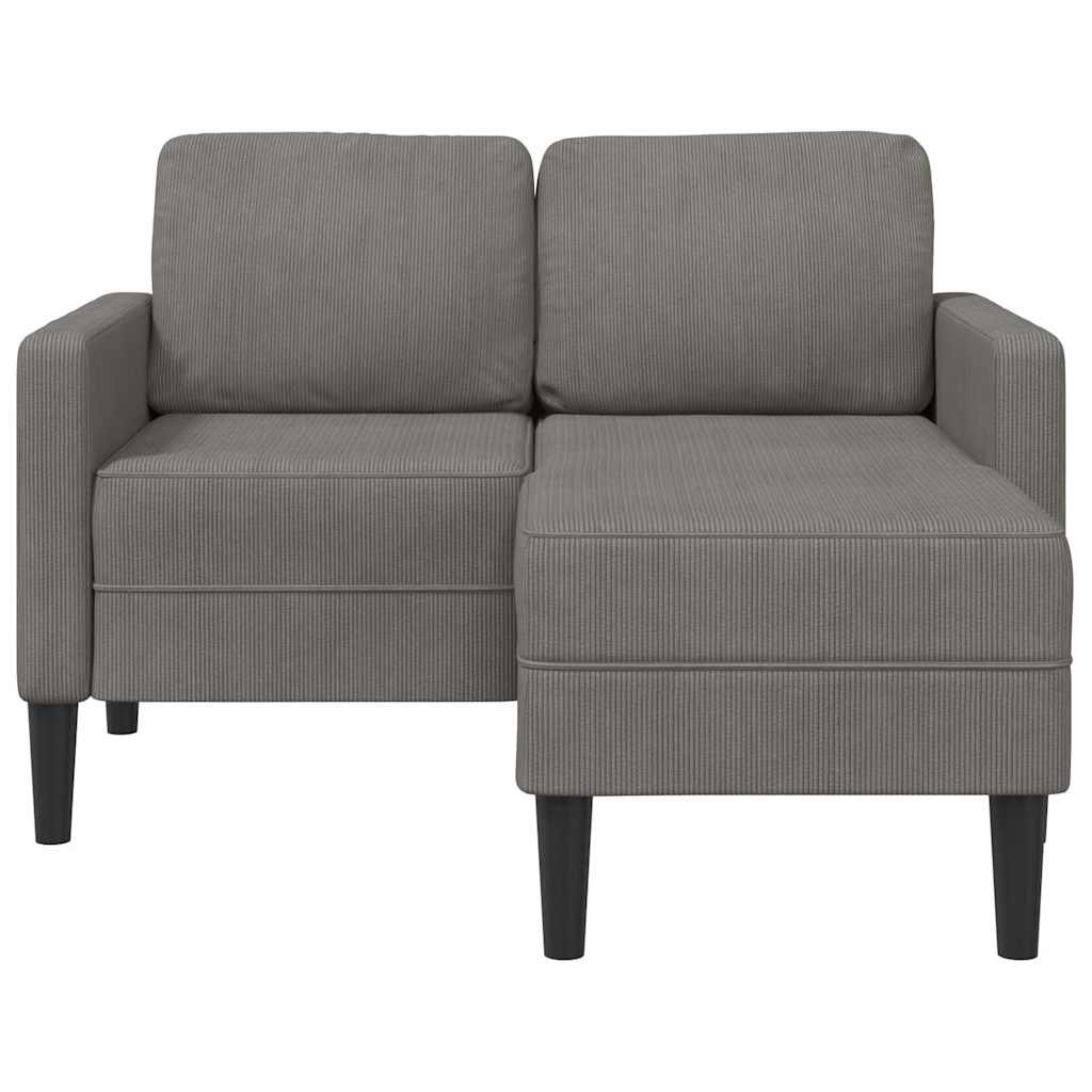 Sofá 2 lugares com chaise em l 125 cm linho cinzento-claro