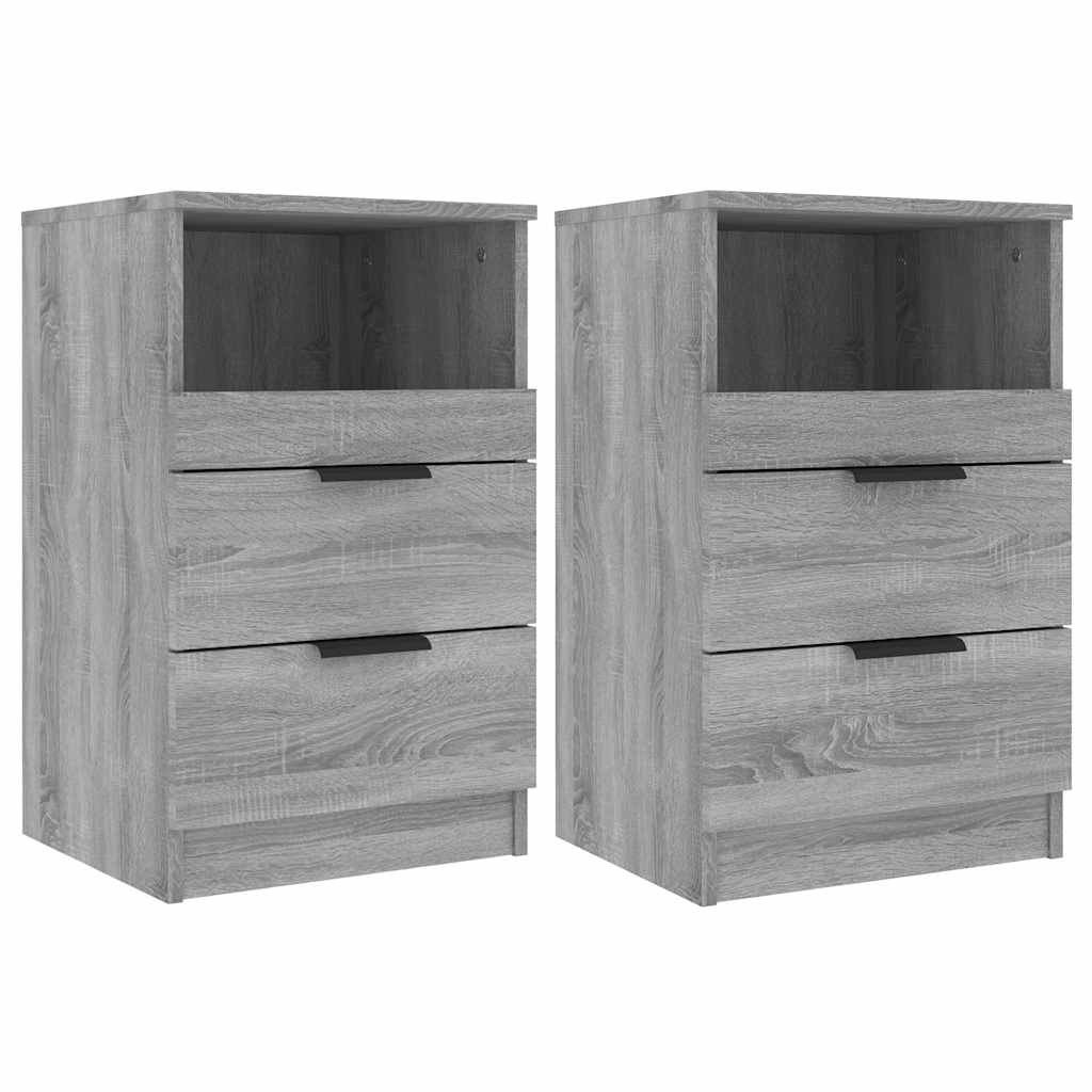Mesa de cabeceira 2 pcs derivados de madeira cinzento sonoma