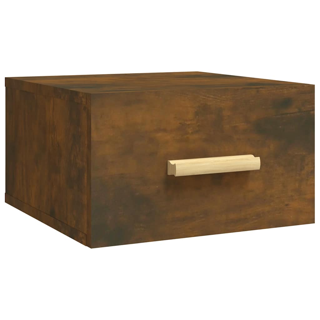 Mesa de cabeceira de parede 35x35x20 cm cor carvalho fumado