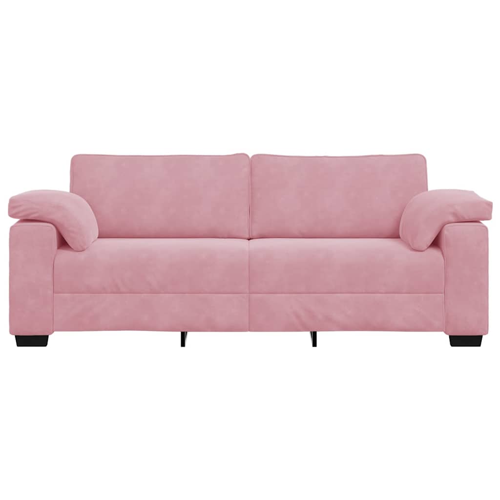Sofá de 3 lugares 220x77x82 cm veludo rosa