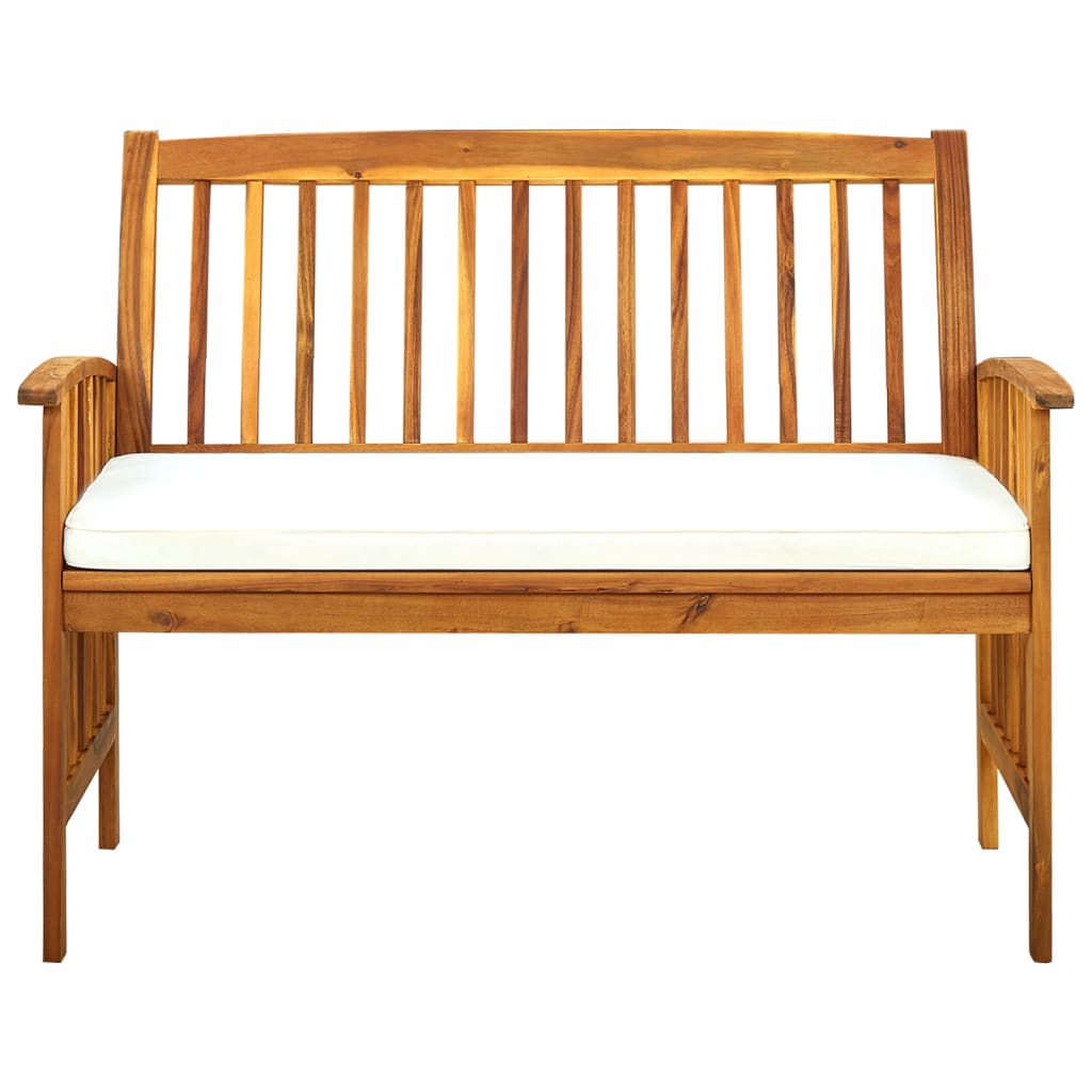 Banco de jardim c/ almofadão 119 cm madeira de acácia maciça