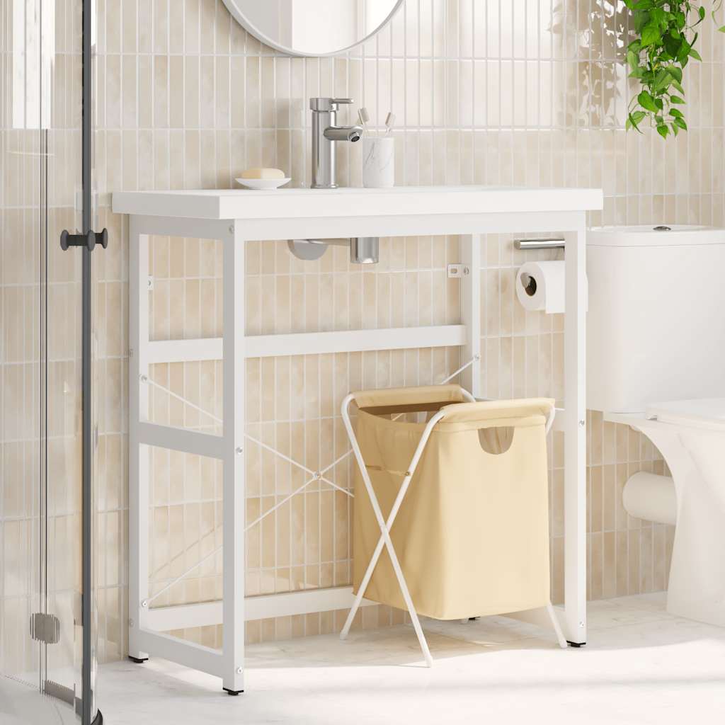 Estrutura p/ lavatório casa de banho ferro 79x38x83 cm branco