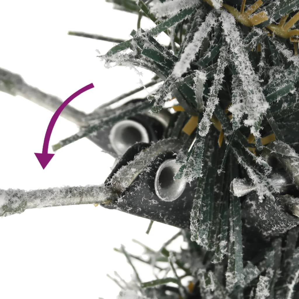 Árvore de natal artificial fina com neve PVC e PE 180 cm