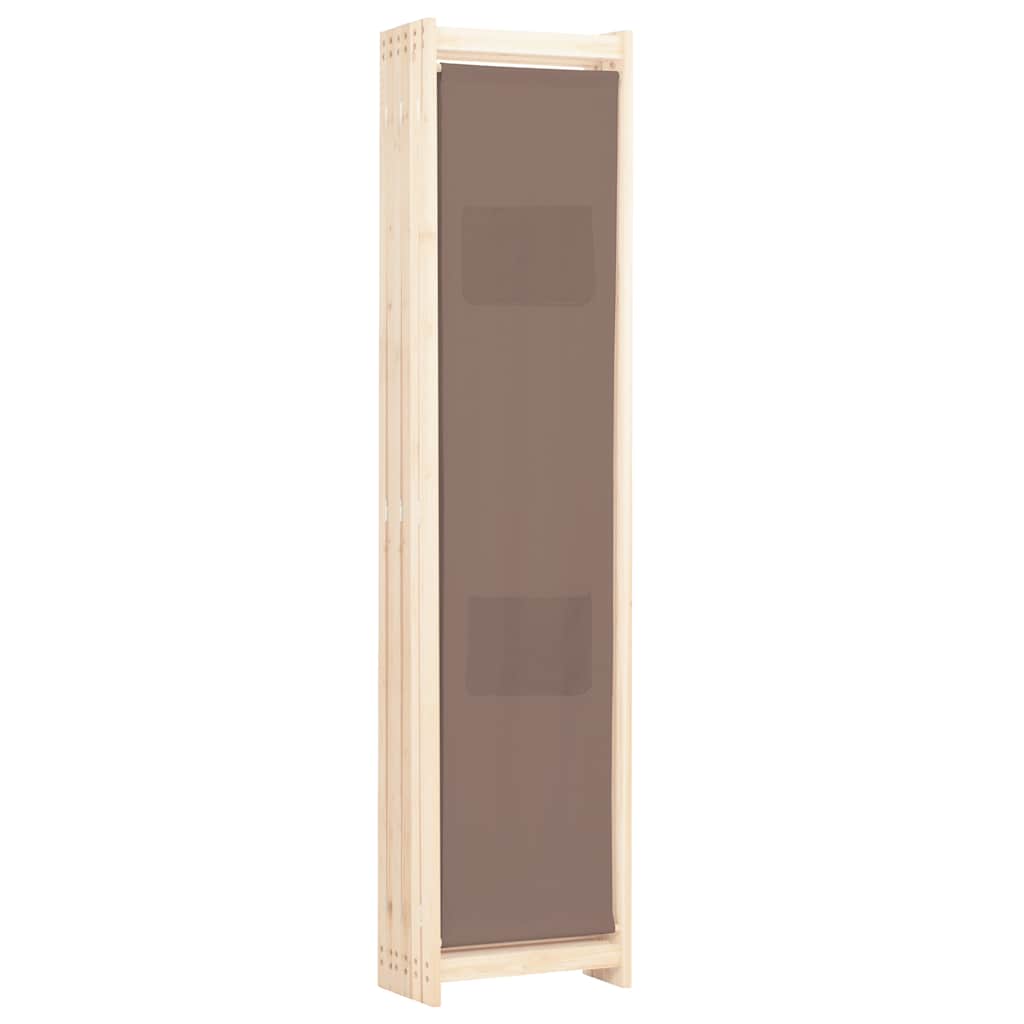 Divisória de quarto com 6 painéis 240x170x4 cm tecido castanho