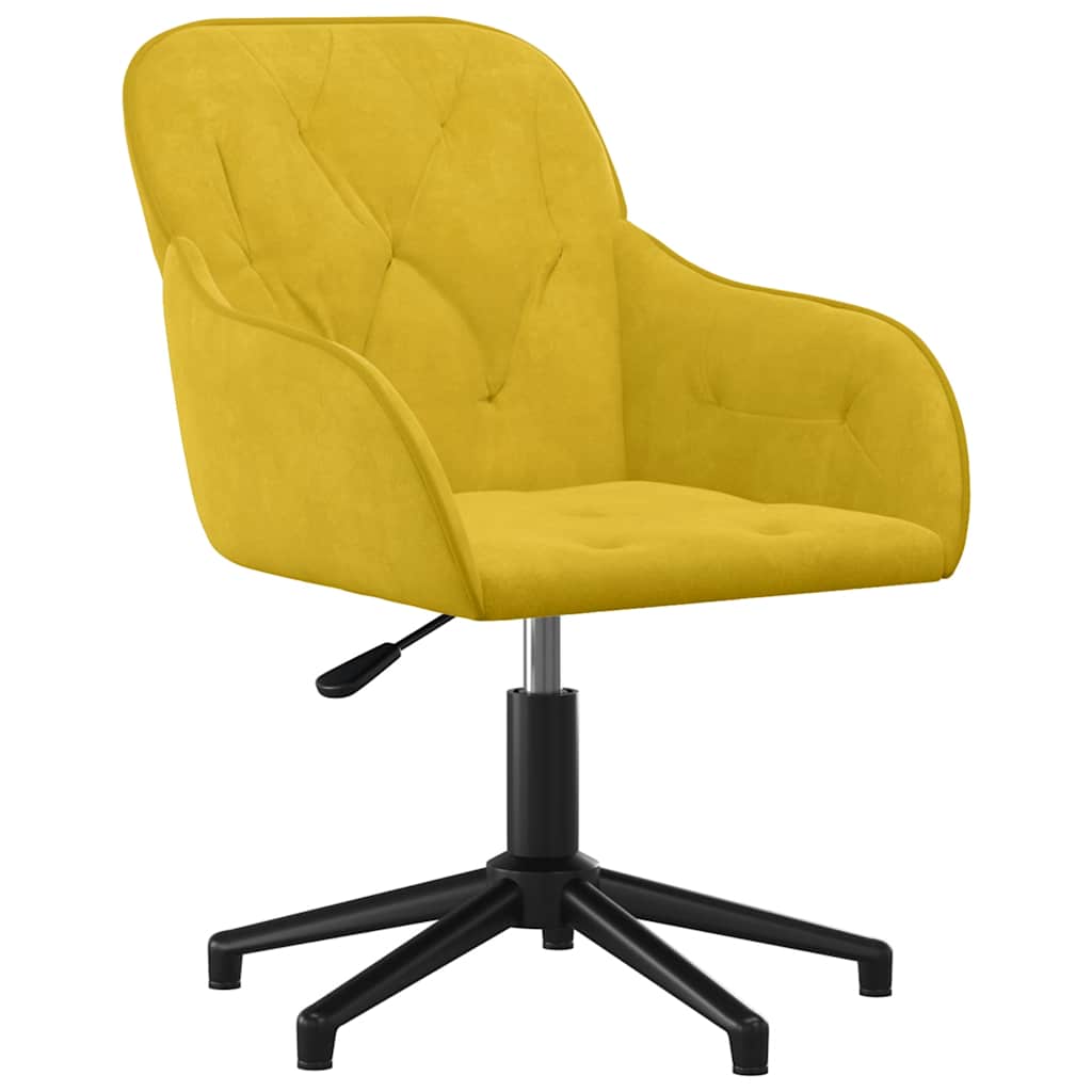 Cadeiras de jantar giratórias 2 pcs veludo amarelo