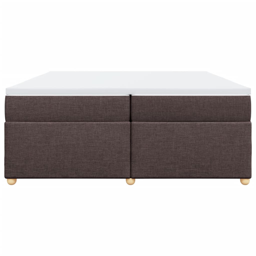 Cama com molas/colchão 200x200 cm tecido castanho-escuro