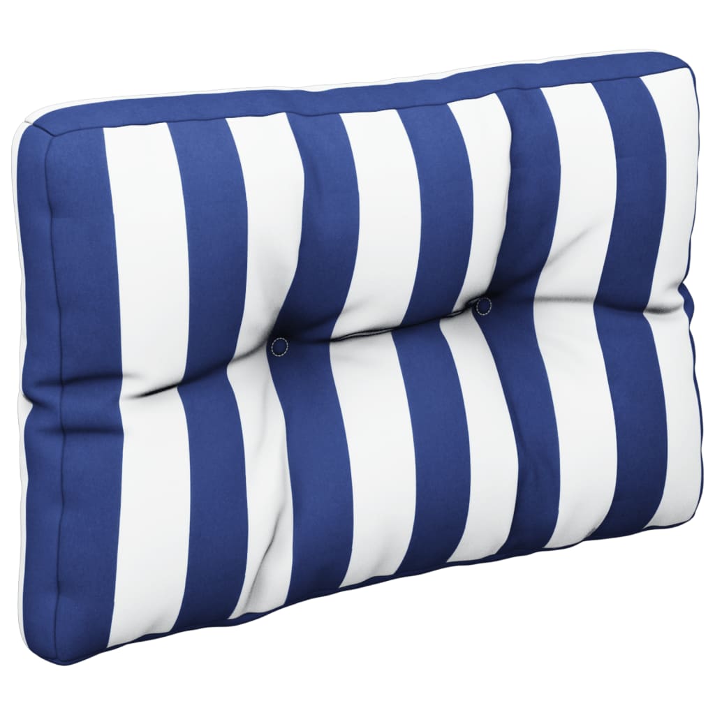 Almofadões p/ móveis de paletes 2 pcs tecido riscas azul/branco