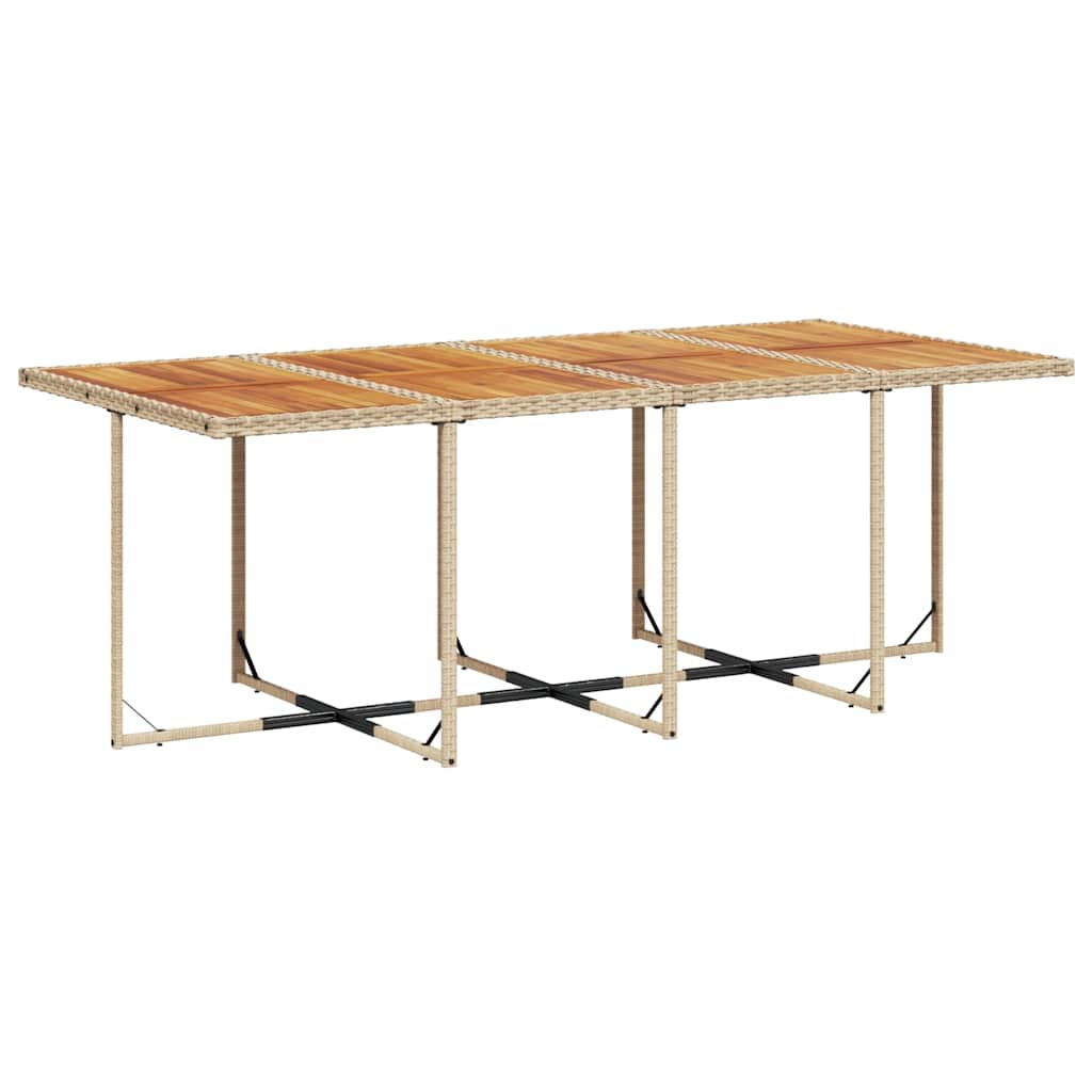 9 Pcs conjunto de jantar p/ jardim com almofadões vime PE bege