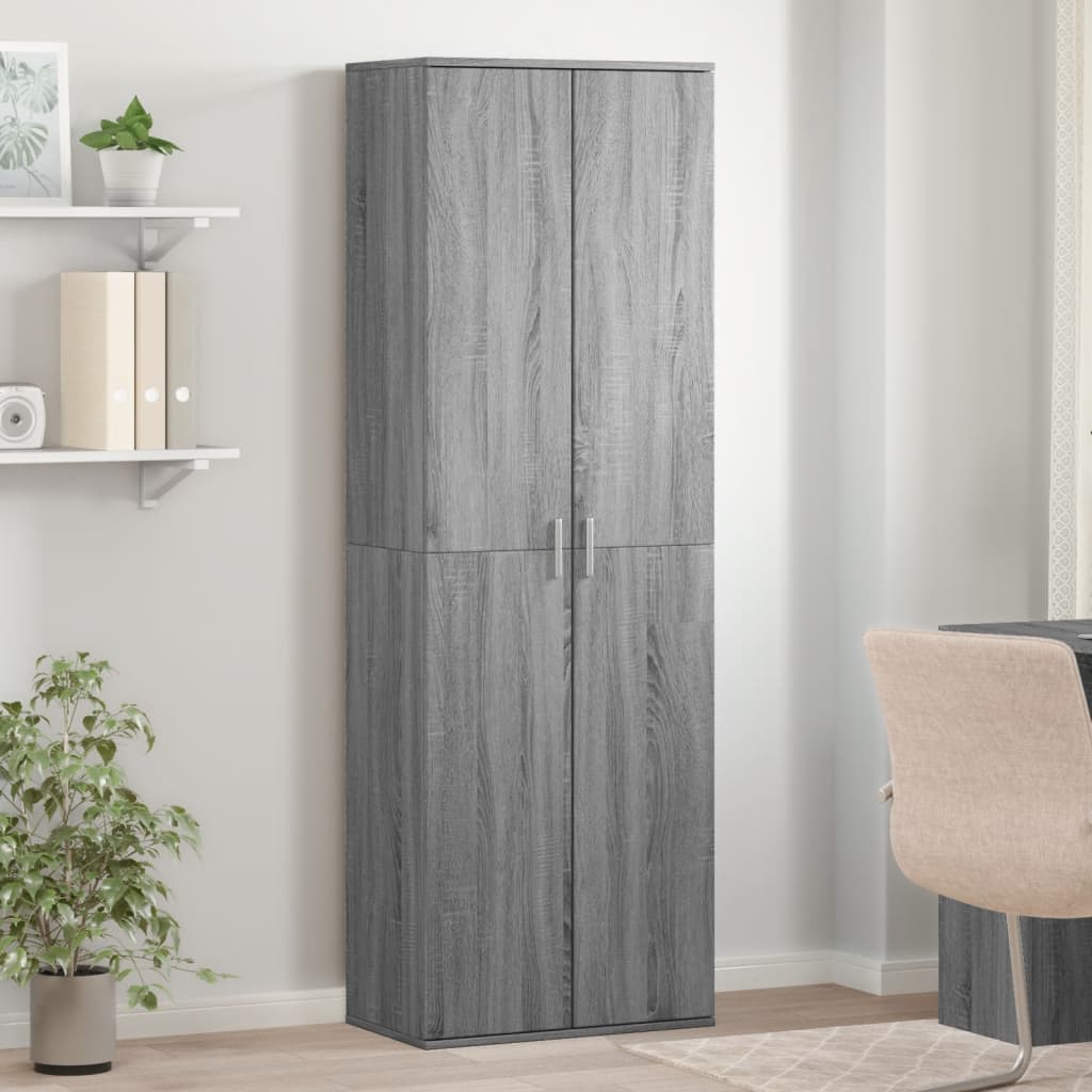 Aparador alto 60x35x180 cm derivados de madeira cinzento sonoma