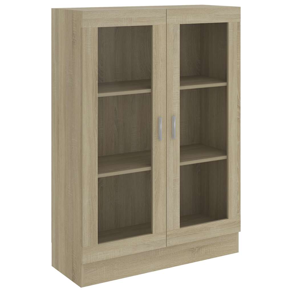 Armário vitrine derivados de madeira carvalho sonoma