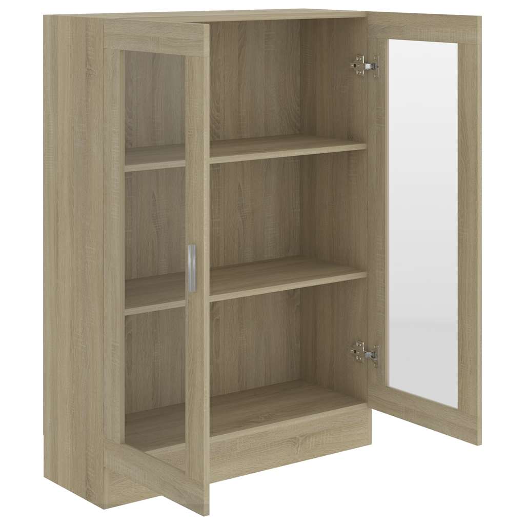 Armário vitrine derivados de madeira carvalho sonoma
