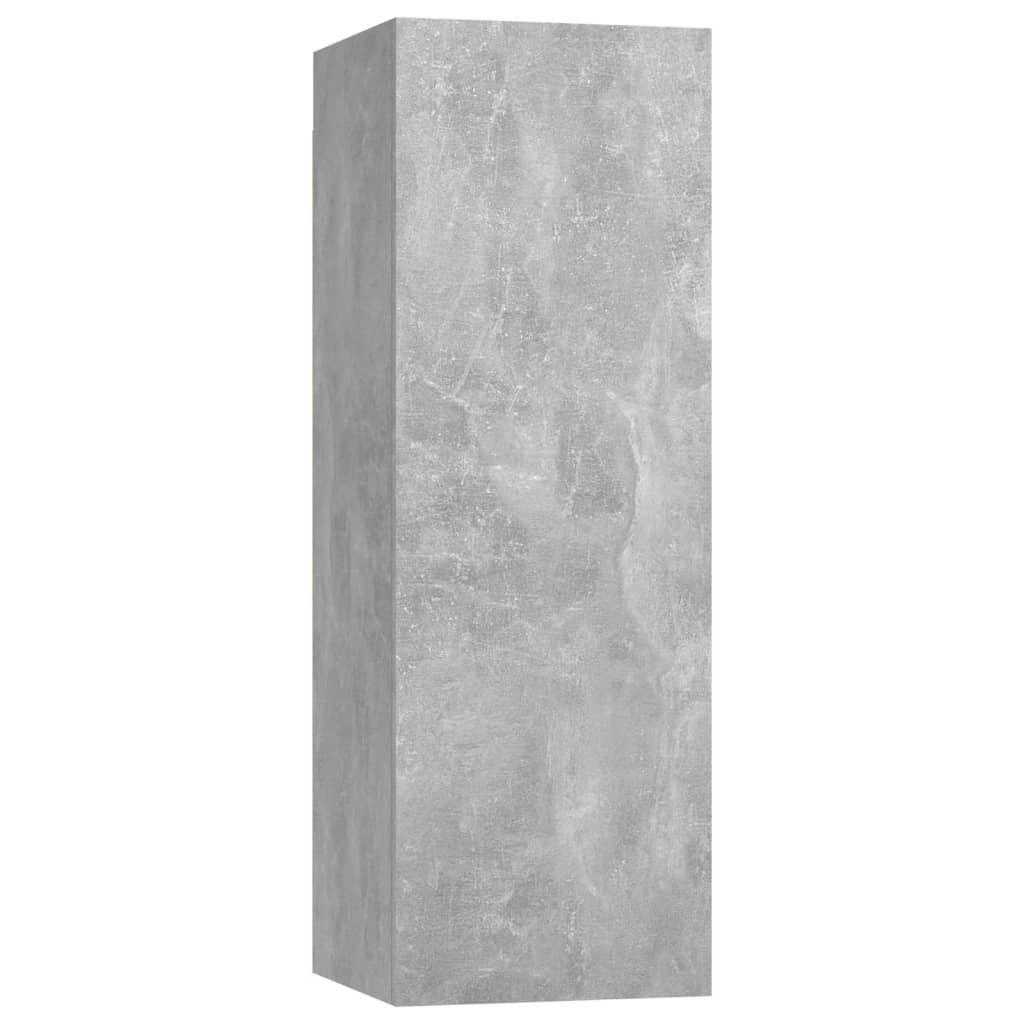 4 Pcs conjunto de móveis de TV derivados madeira cinza cimento