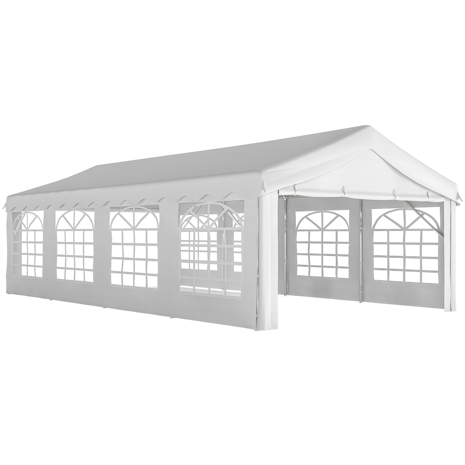Tenda para festas 4x8 m tenda de jardim com paredes removíveis, porta e janelas upf50+ branco