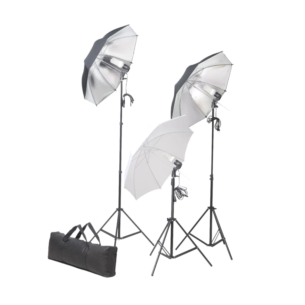 Kit de estúdio fotográfico com conjunto de iluminação e fundo