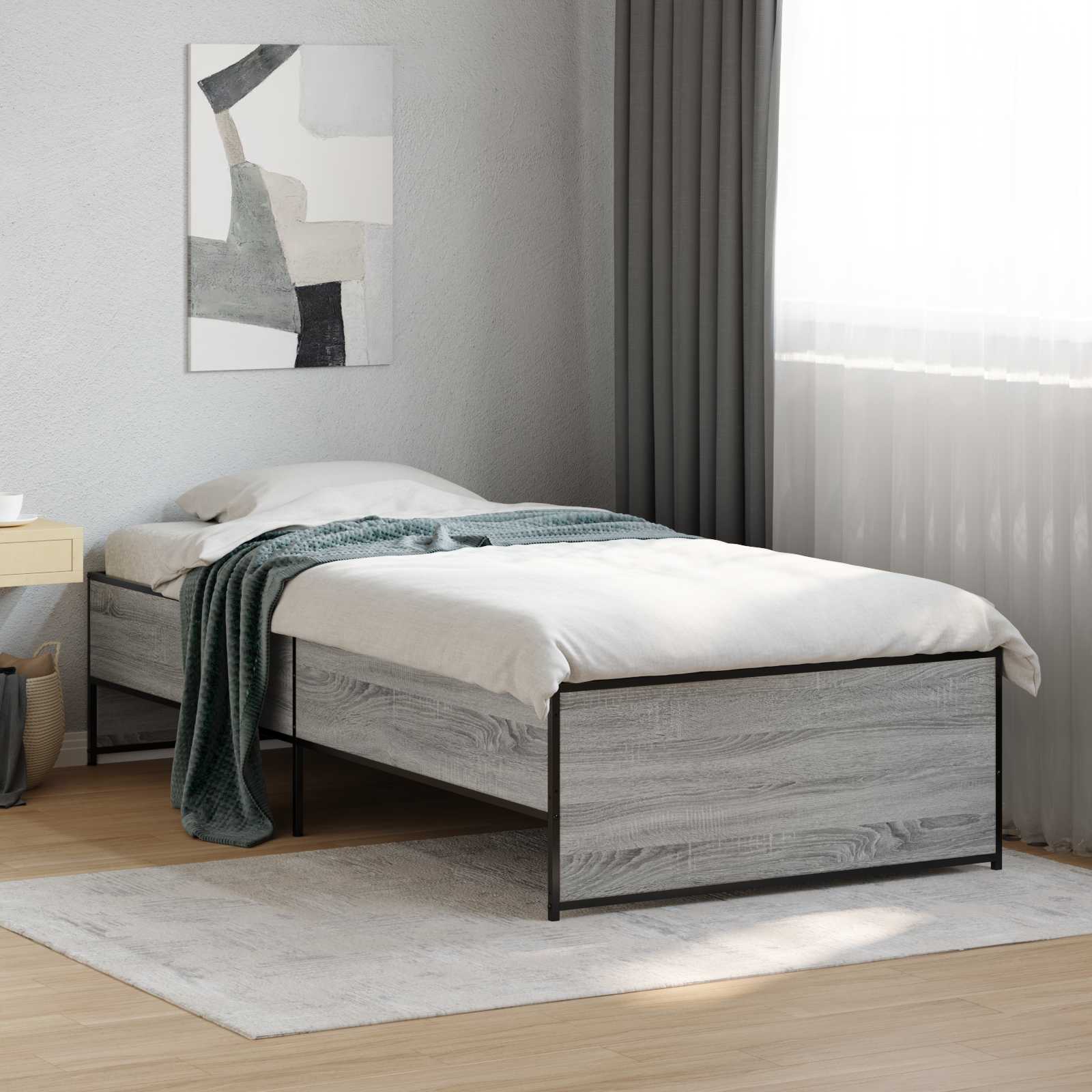 Estrutura da cama sonoma cinzento 80 x 200 cm